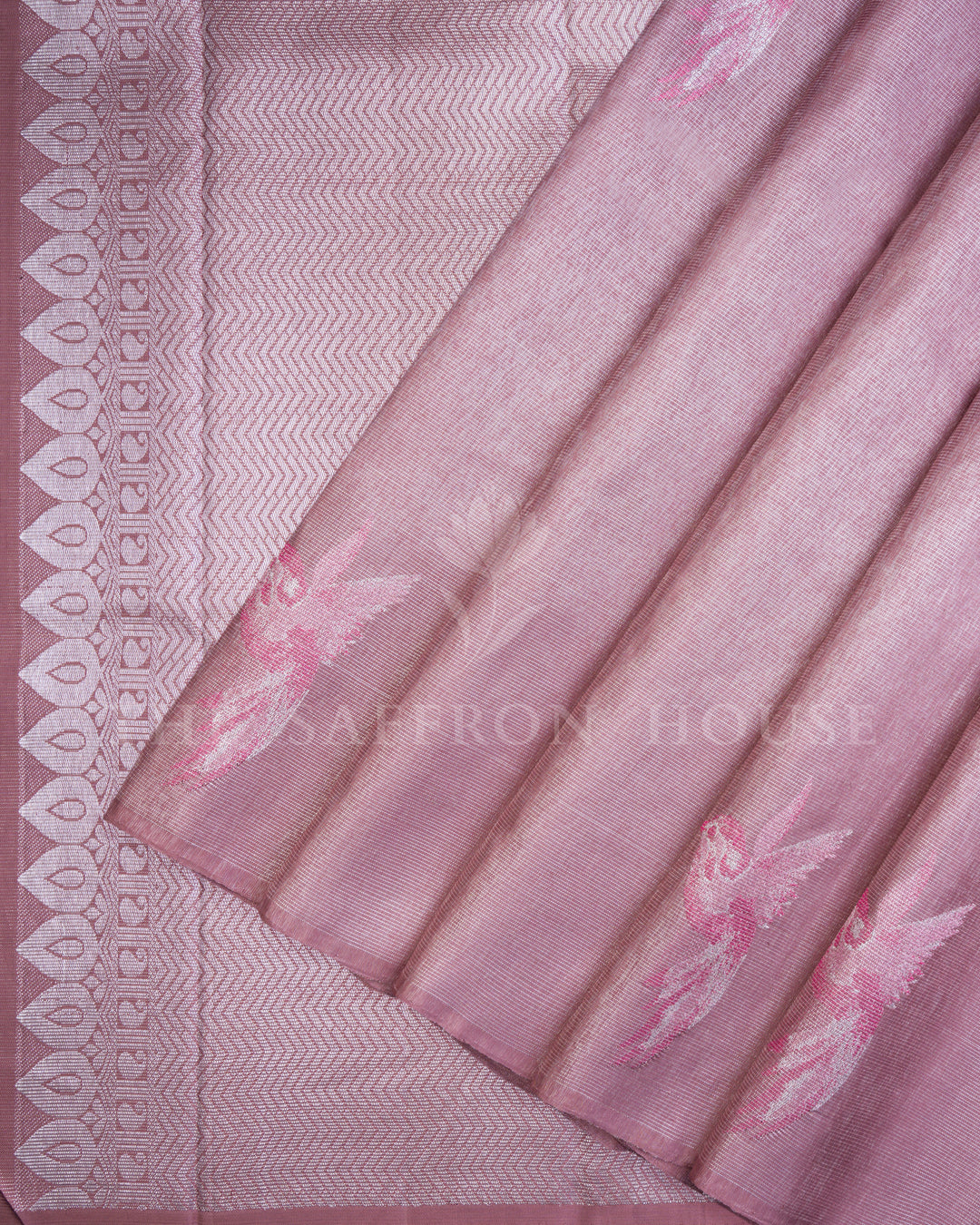 Dusty Rose Handwoven Pure Kanjivaram Silk Saree - TSH250269