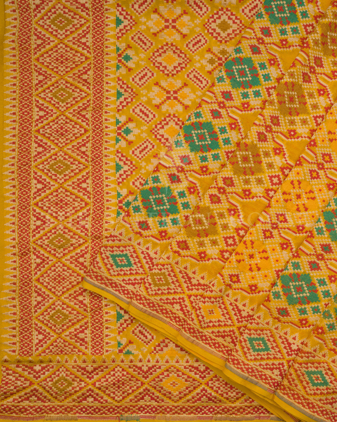 Mustard Handwoven Khaddi Georgette Banarasi Saree - TSH250296