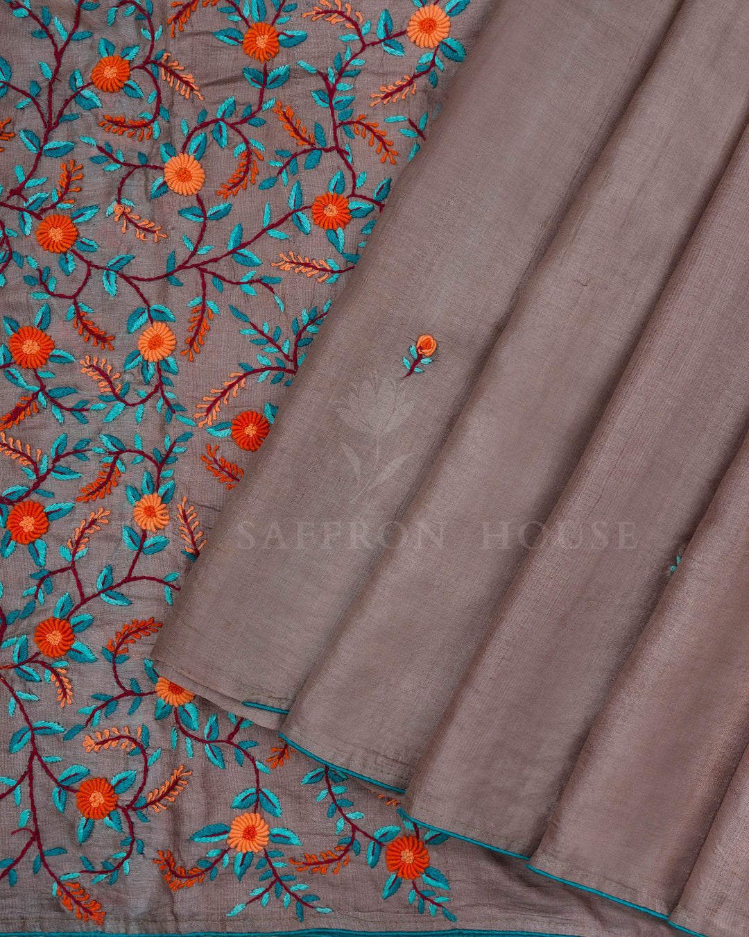 Dark Grey Handwoven Tussar Silk Saree - TSH846002