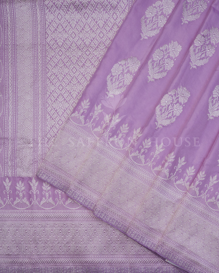 Lavender Handwoven Mashru Banarasi Saree - TSH250526
