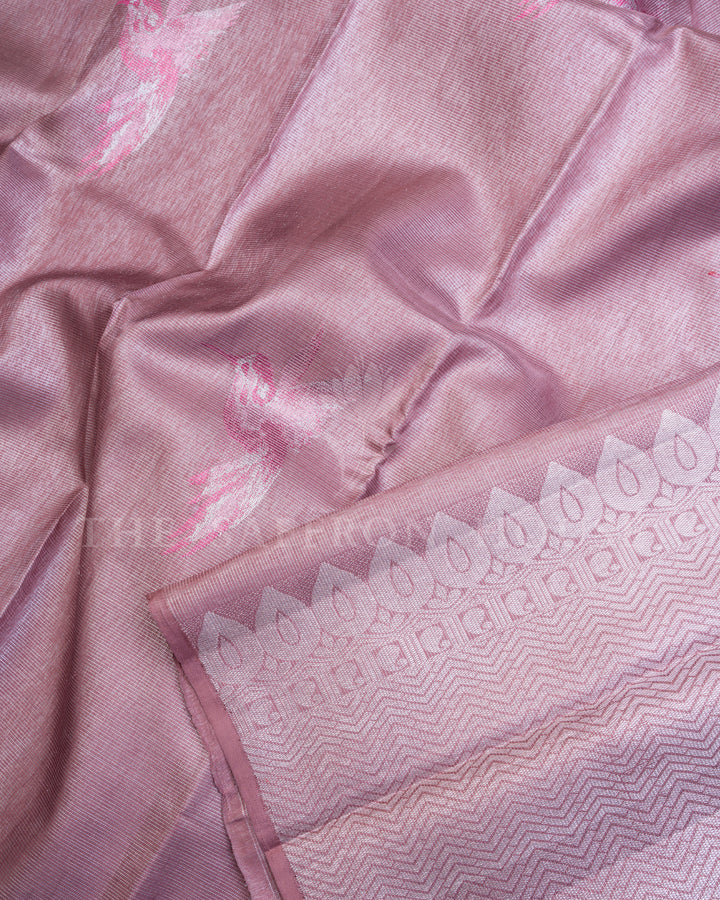Dusty Rose Handwoven Pure Kanjivaram Silk Saree - TSH250269