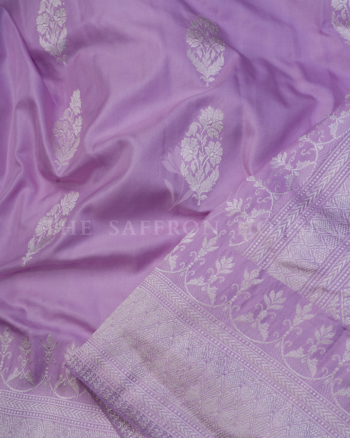 Lavender Handwoven Mashru Banarasi Saree - TSH250526