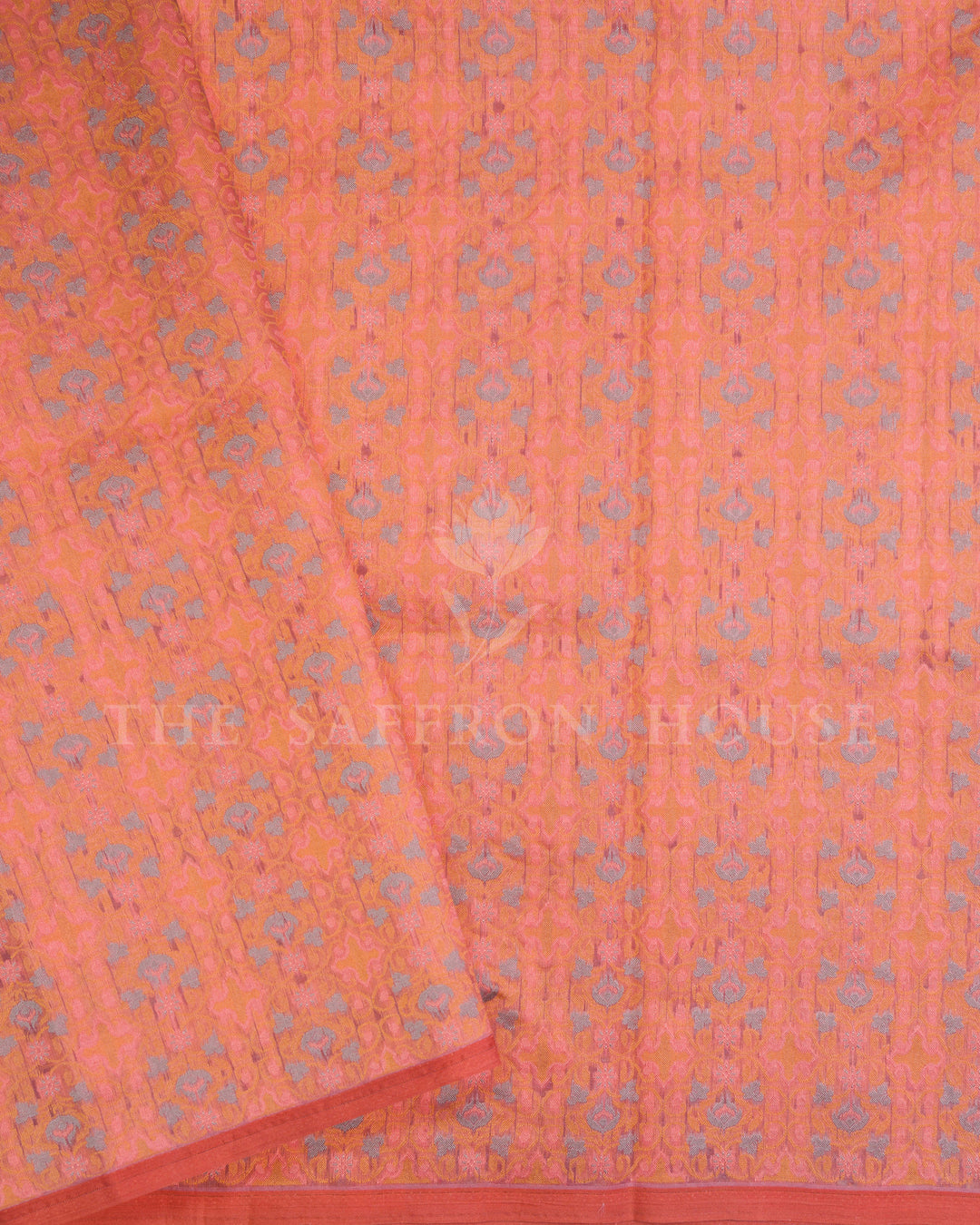 Dusty Rose Handwoven Cotton Silk Kora Banarasi Saree - TSH250551