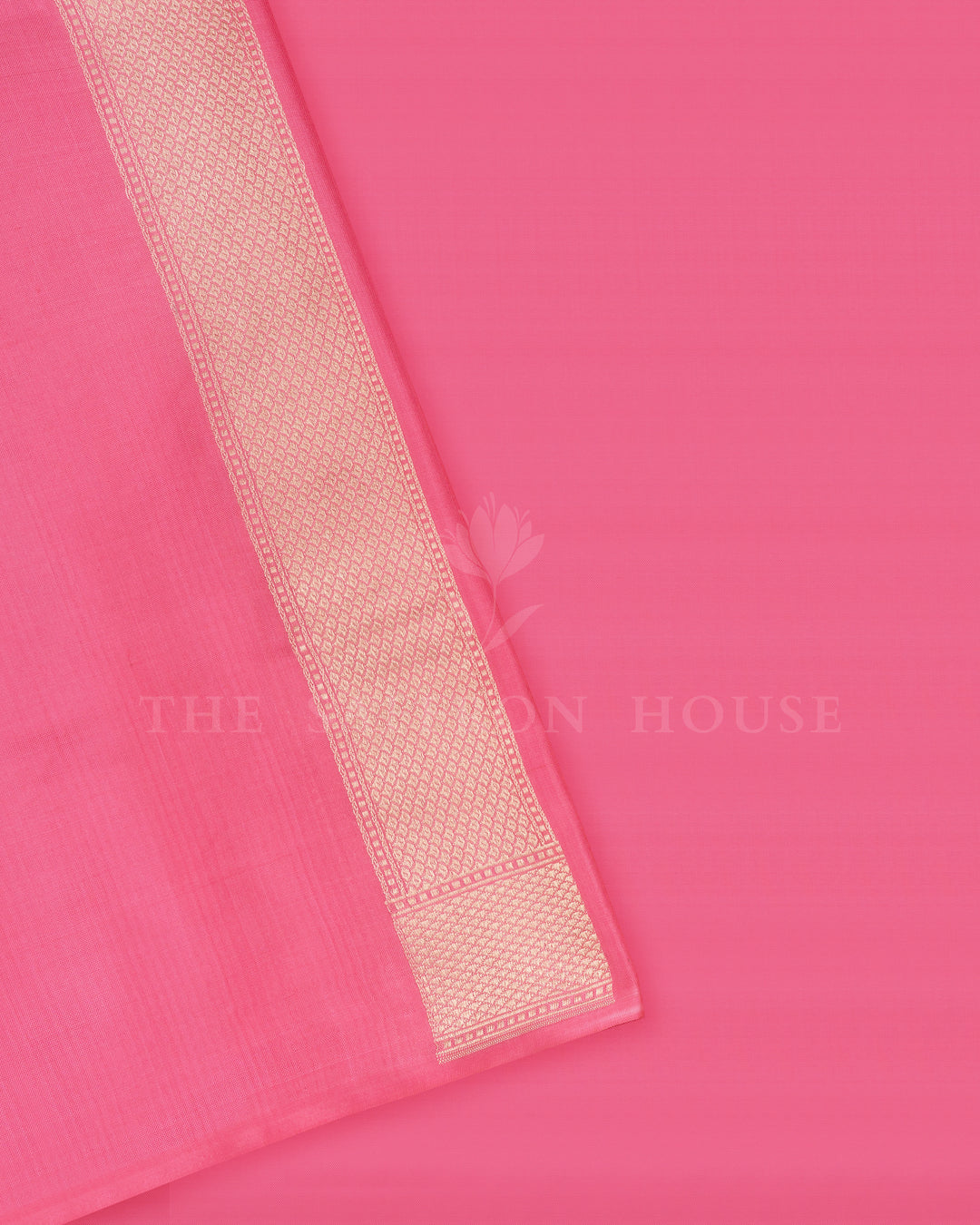 Peach Pink Handwoven Banaras Silk Saree - TSH2506143