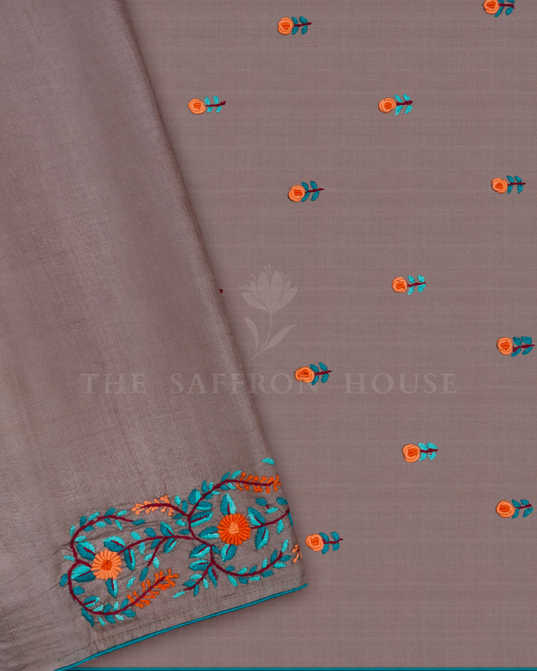 Dark Grey Handwoven Tussar Silk Saree - TSH846002