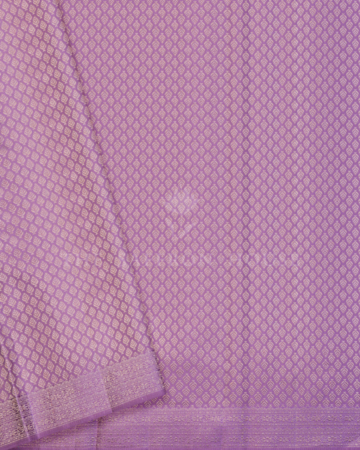 Turquoise Blue And Lilac Handwoven Kanjivaram Silk Saree - TSH250123