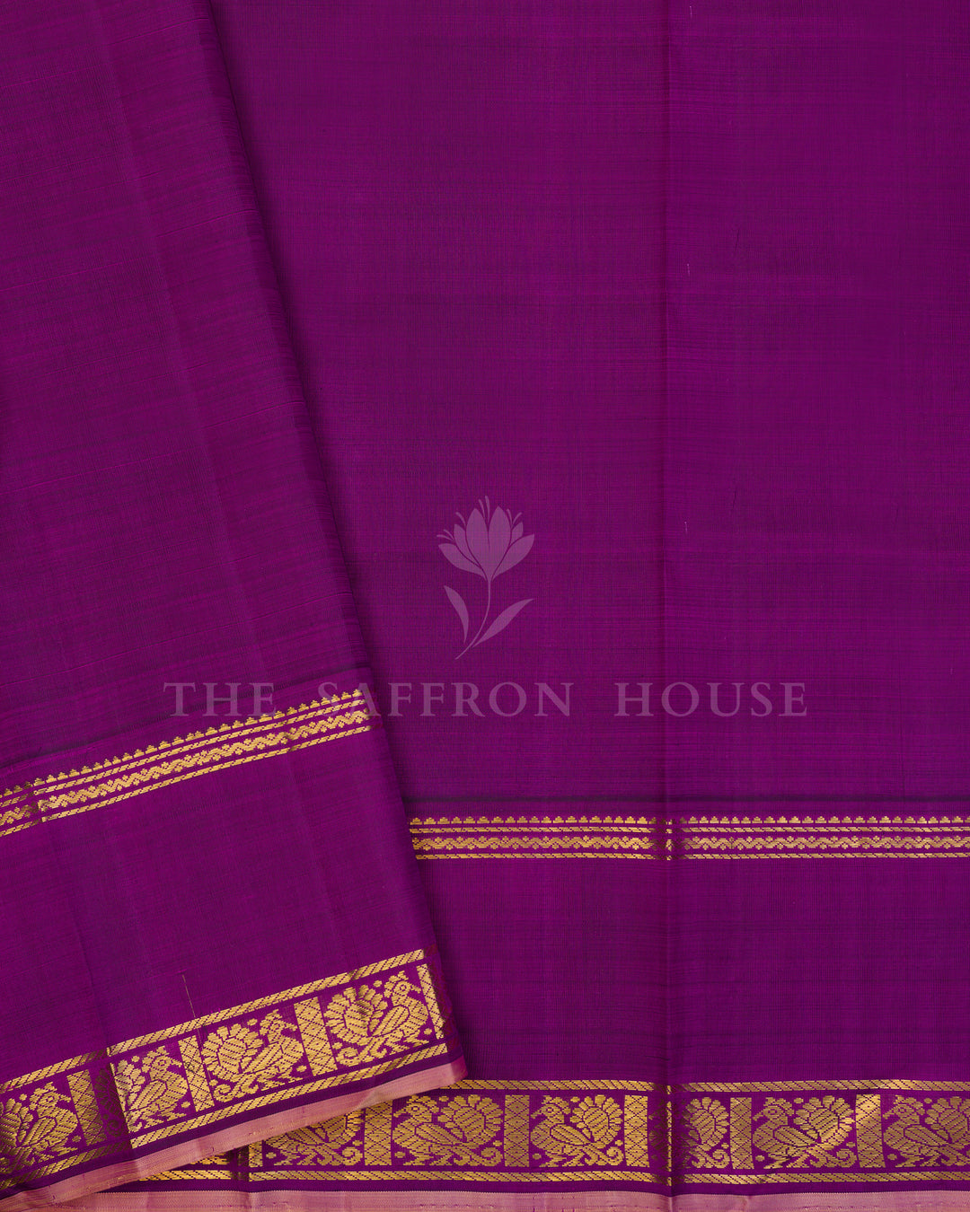 Powder Blue And Magenta Handwoven Kanjivaram Silk Saree - TSH250028
