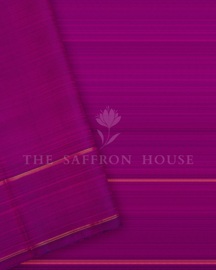 Bright Magenta Pink And Purple Handwoven Kanjivaram Silk Saree - TSH250135