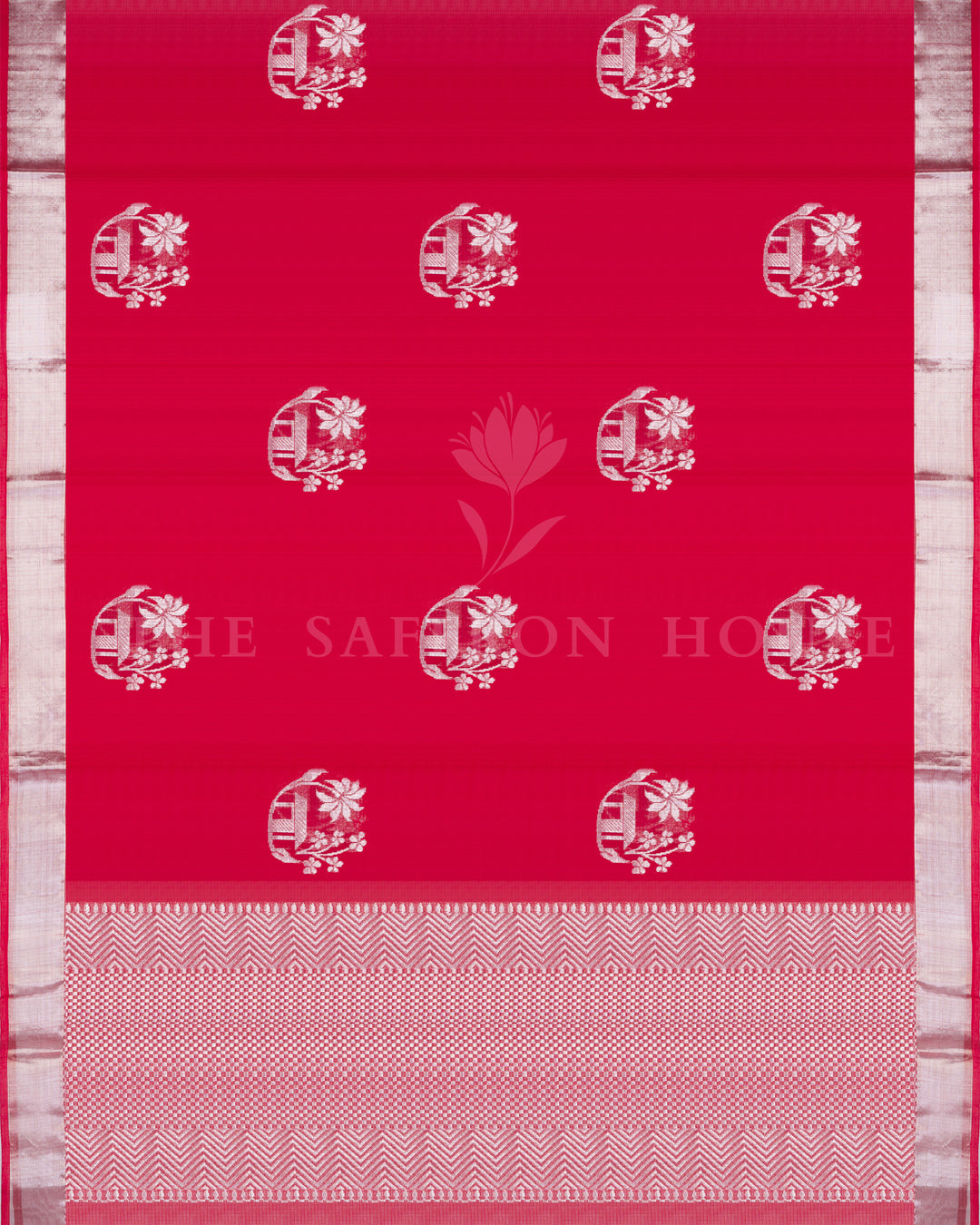 Pure Zari Kota Saree with Village Motif Buttas - TSH130