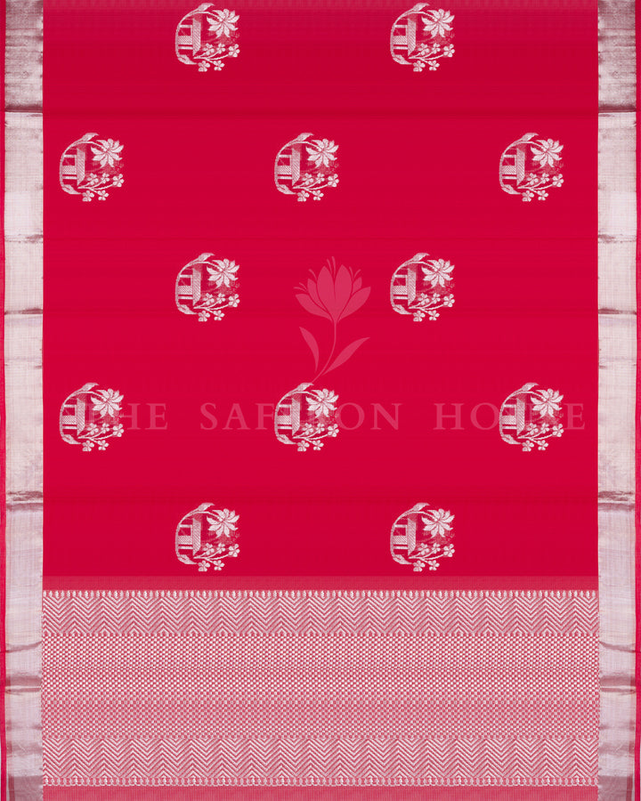 Pure Zari Kota Saree with Village Motif Buttas - TSH130