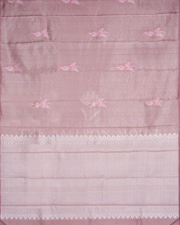 Dusty Rose Handwoven Pure Kanjivaram Silk Saree - TSH250269