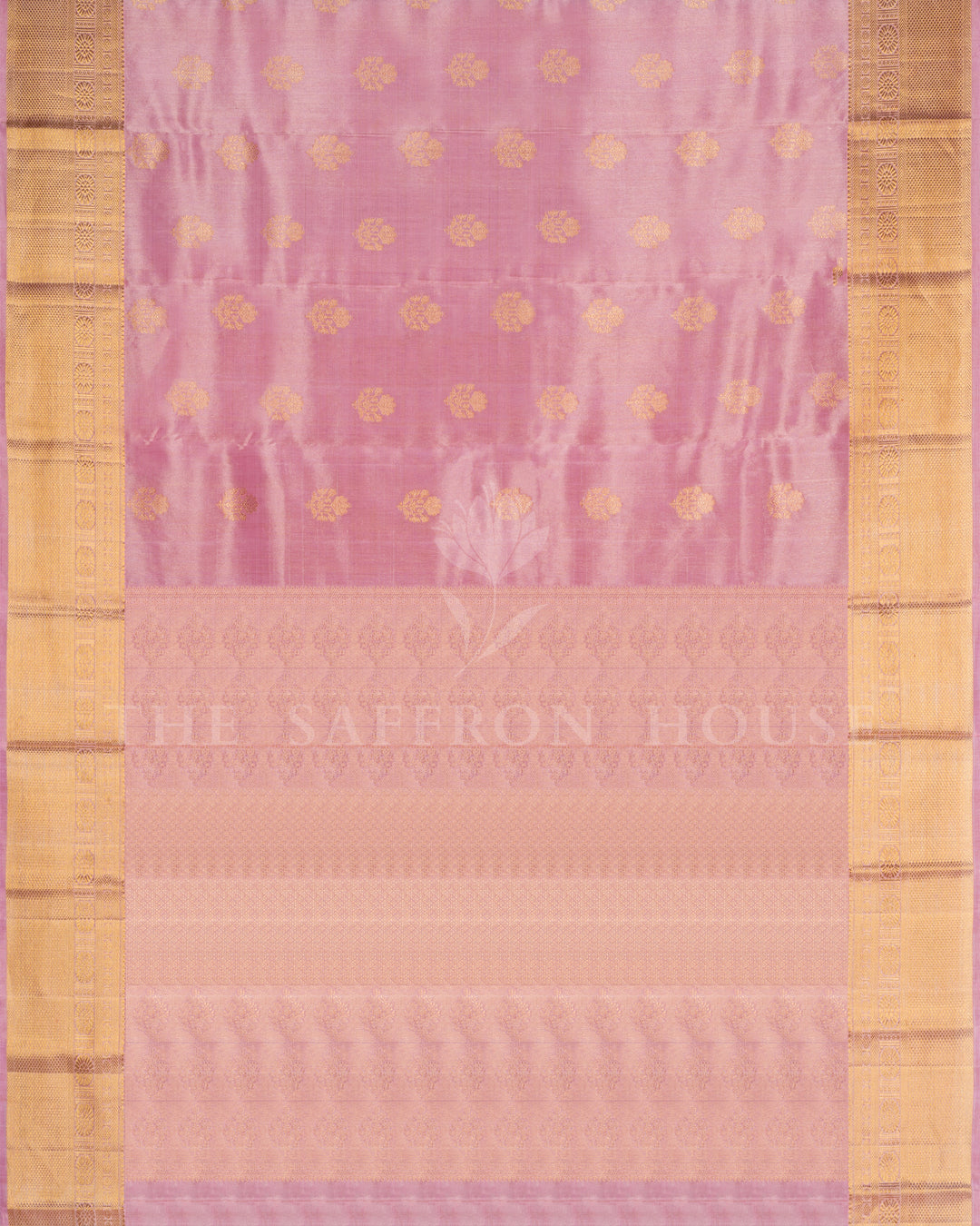Pastel Pink Handwoven Korvai Kanjivaram Silk Tissue Saree - TSH250204