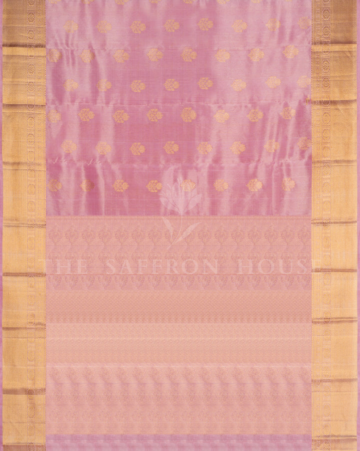 Pastel Pink Handwoven Korvai Kanjivaram Silk Tissue Saree - TSH250204