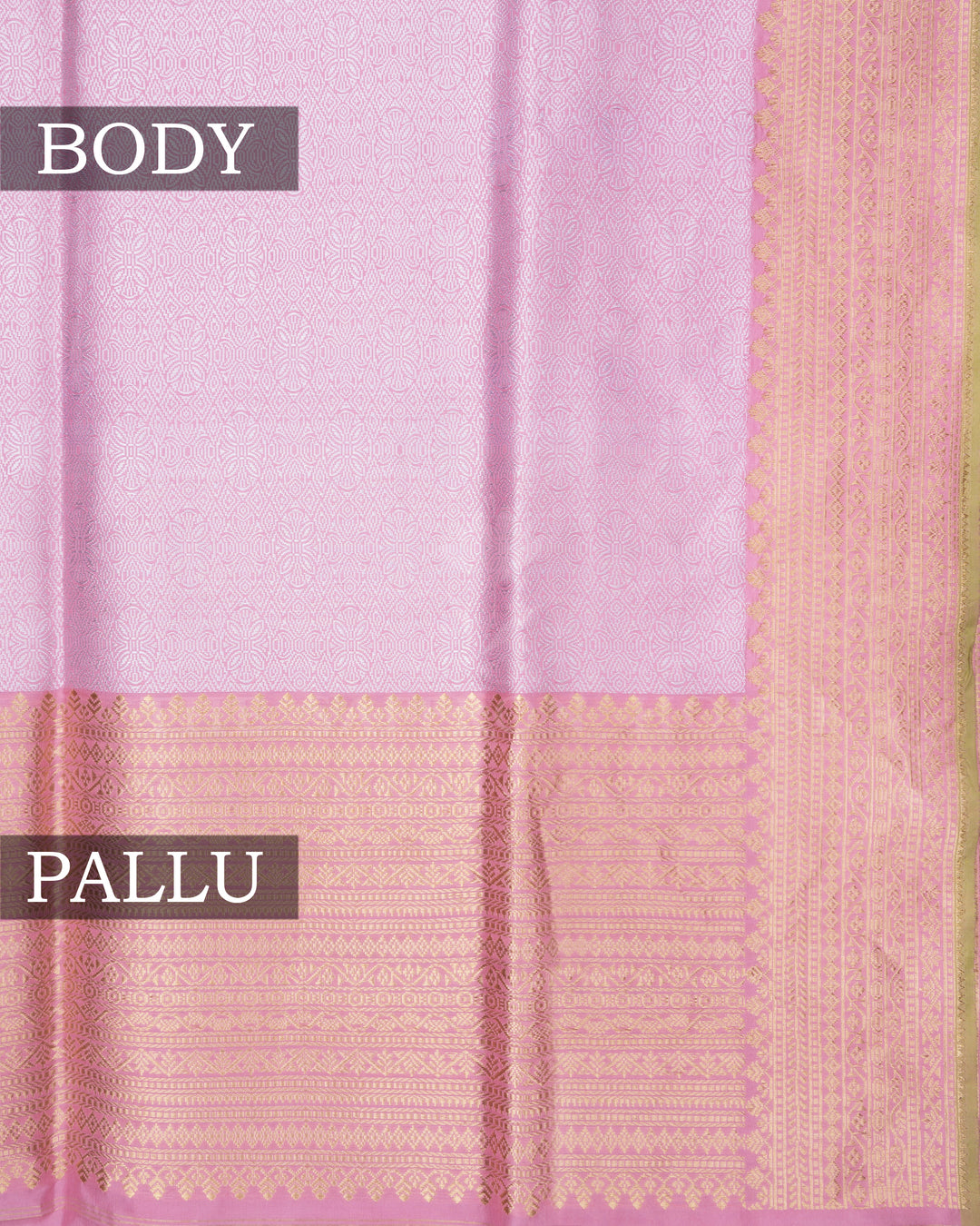 Baby Pink Handwoven Banaras Silk Saree - TSH2506178