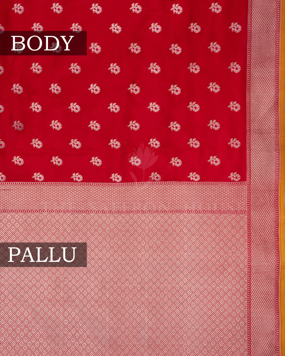 Red Handwoven Banaras Silk Saree - TSH2506142