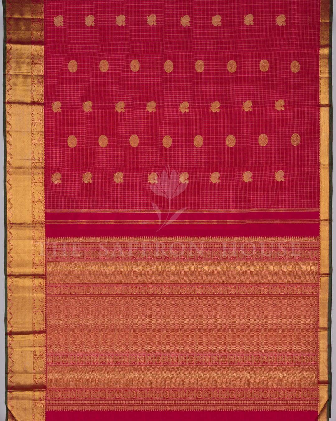 Red Handwoven Vairaoosi Pure Kanjivaram Silk Saree - TSH250041