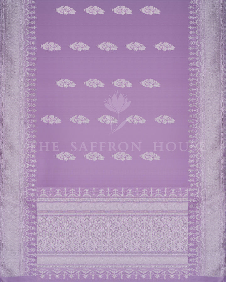 Lavender Handwoven Mashru Banarasi Saree - TSH250526