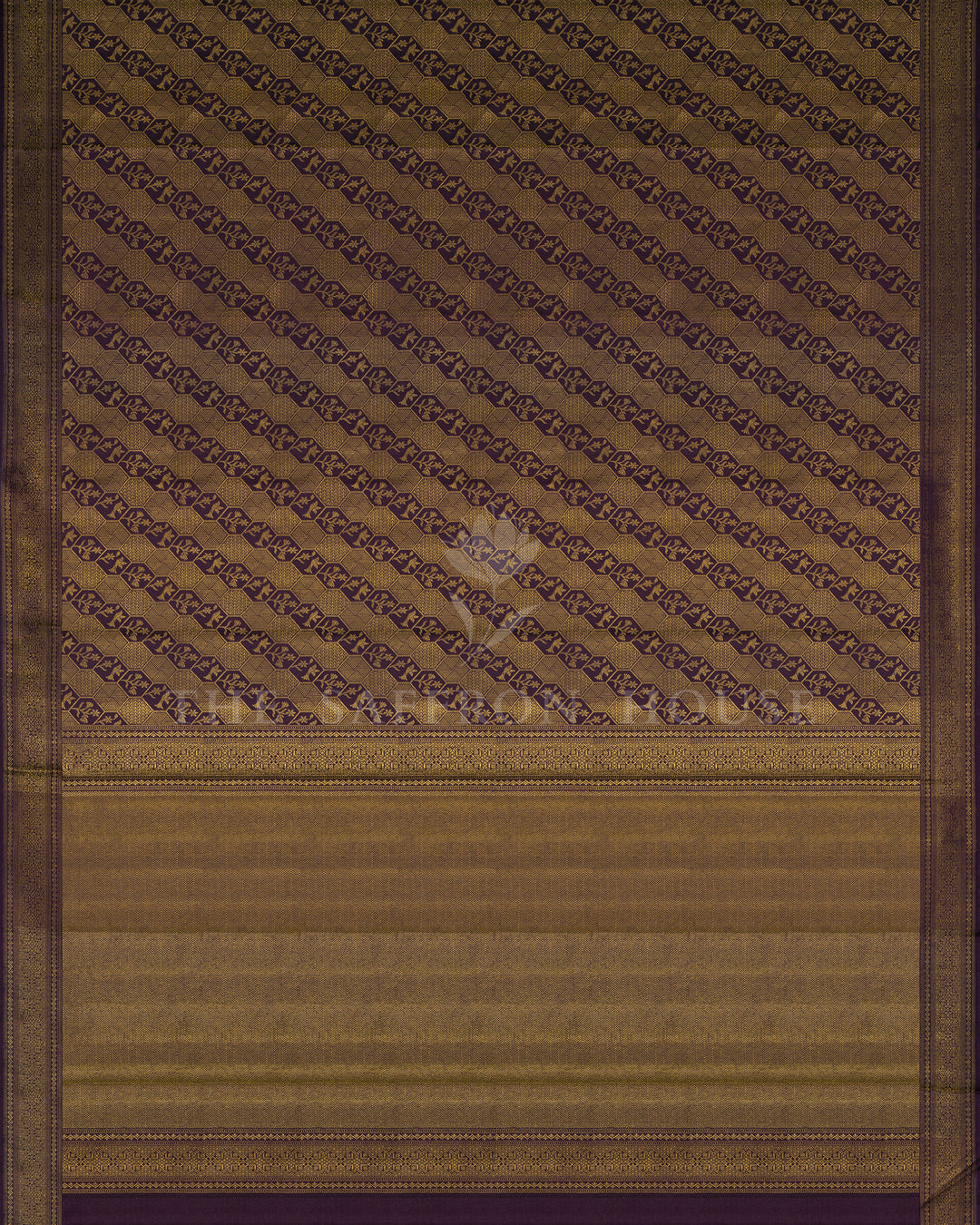 Deep Plum Handwoven Kanjivaram Silk Saree - TSH000013