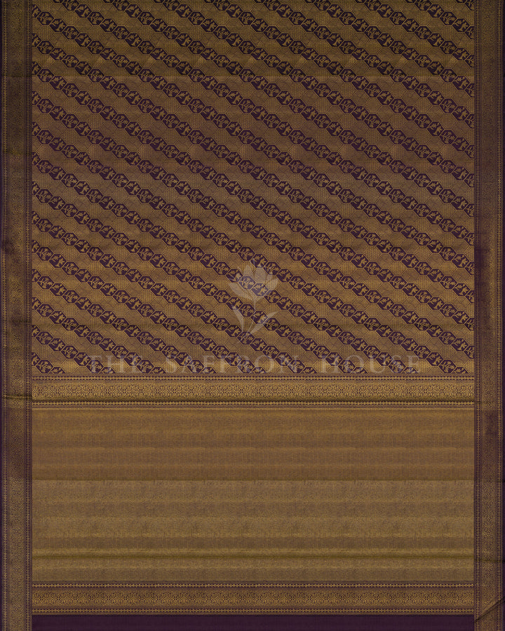 Deep Plum Handwoven Kanjivaram Silk Saree - TSH000013