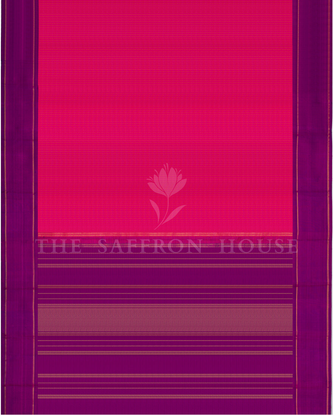 Bright Magenta Pink And Purple Handwoven Kanjivaram Silk Saree - TSH250135