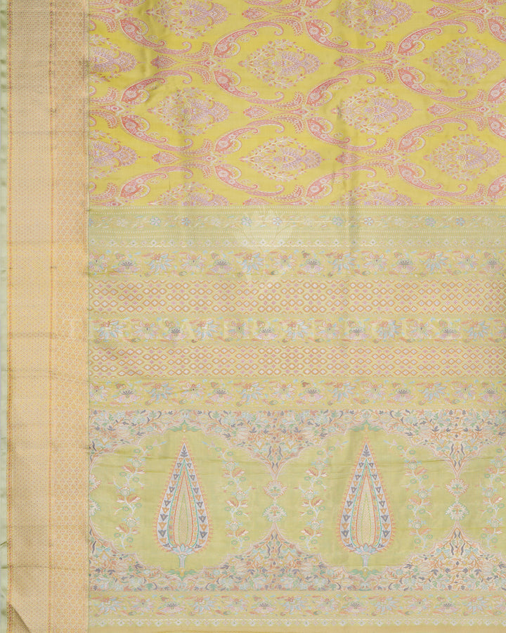 Collector’s Kanchi Jamdhani Saree with Intricate Meenakari – A 12-Month Masterweave - TSH000014