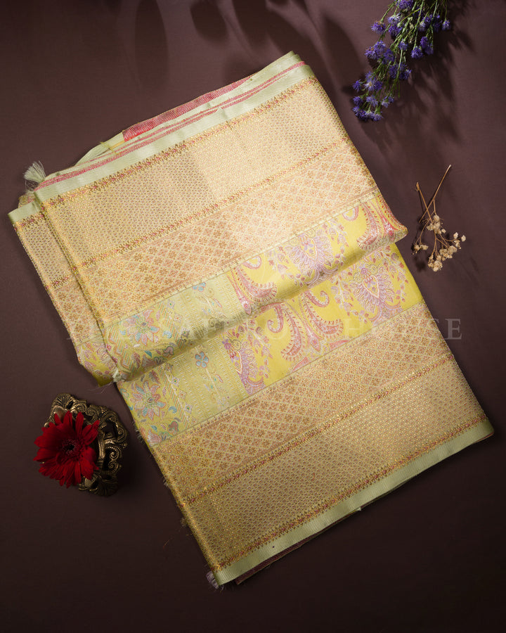Collector’s Kanchi Jamdhani Saree with Intricate Meenakari – A 12-Month Masterweave - TSH000014