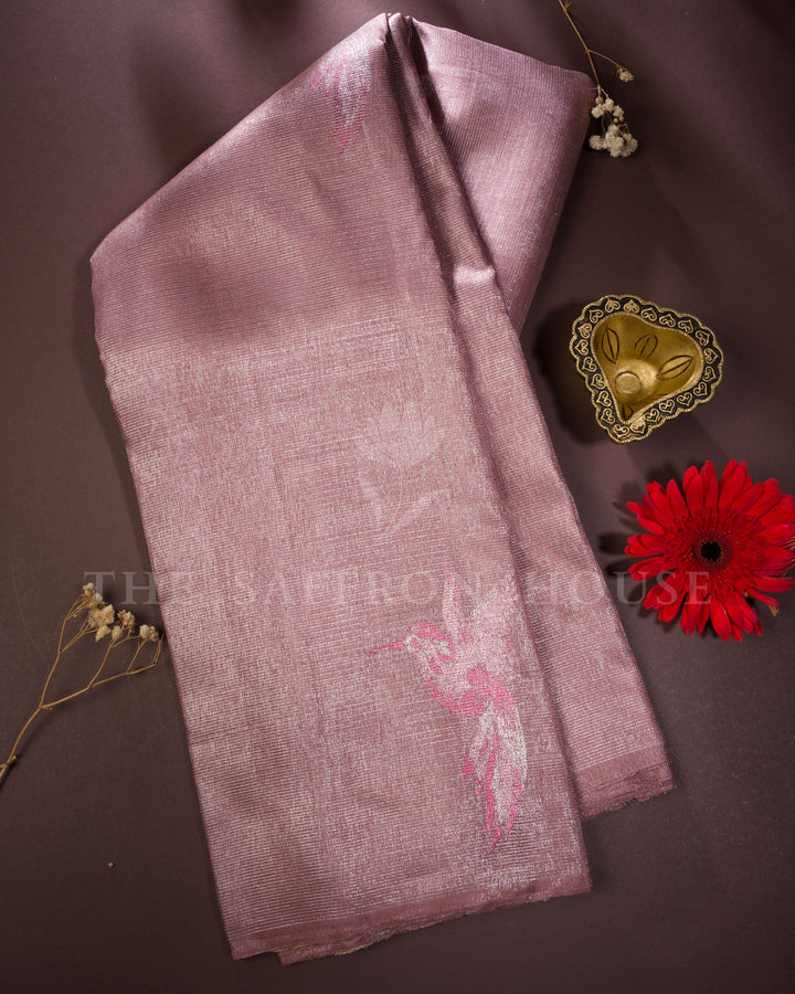 Dusty Rose Handwoven Pure Kanjivaram Silk Saree - TSH250269