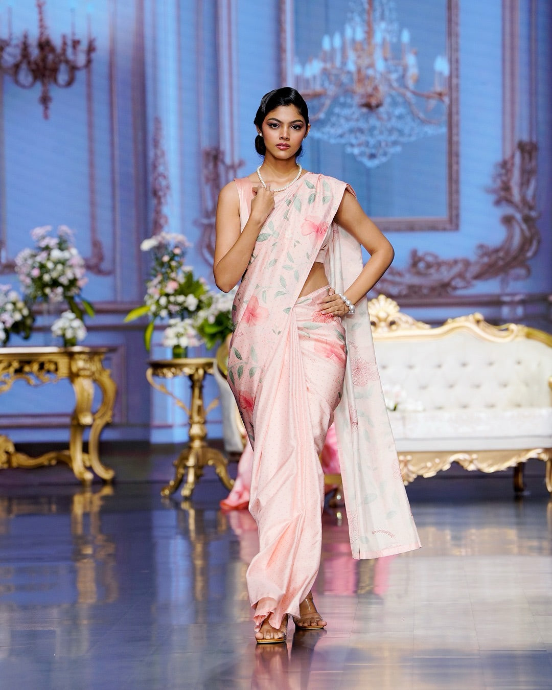 Blush Petal Kanjivaram Silk Saree - Blooming Heiress - Look 7
