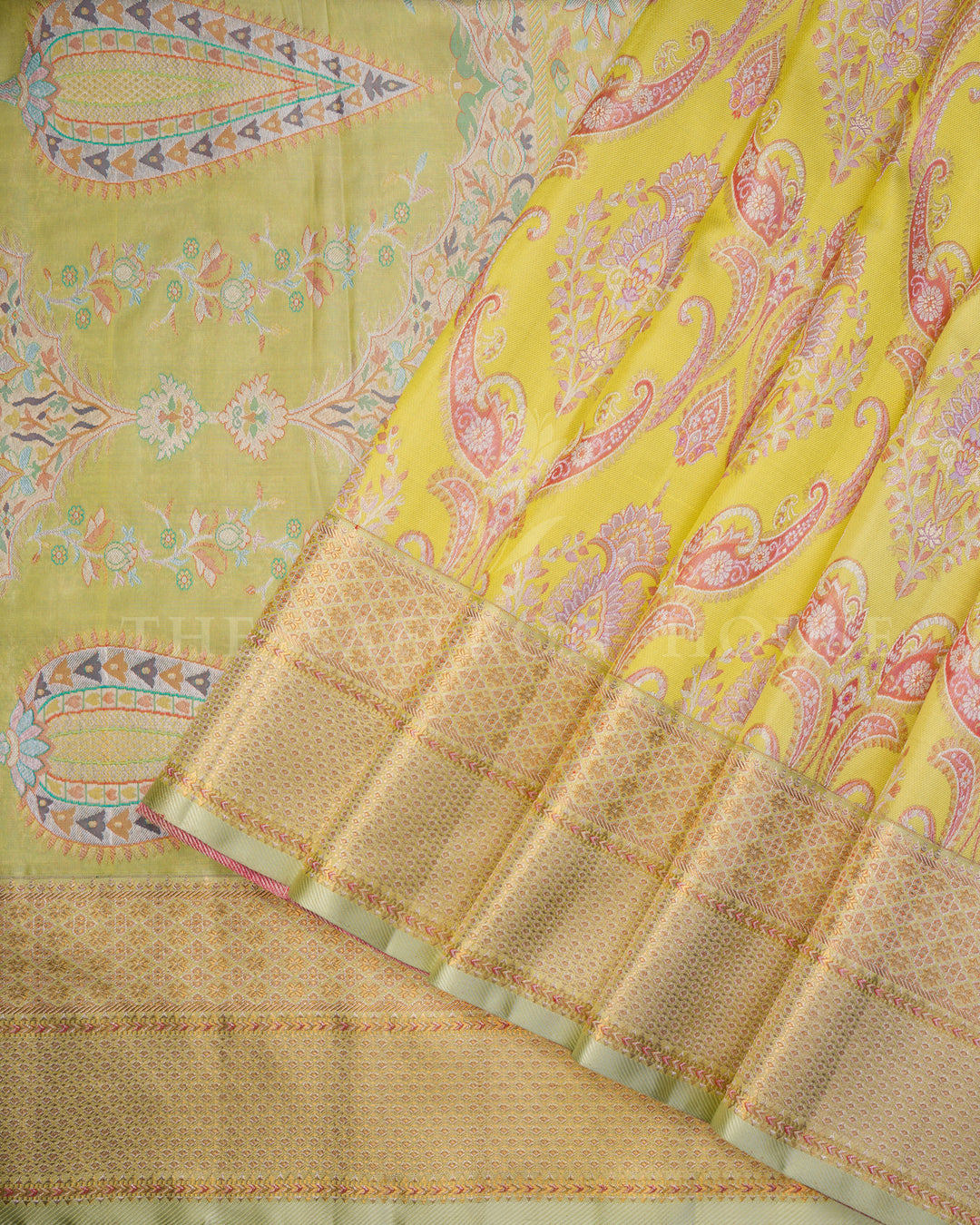Collector’s Kanchi Jamdhani Saree with Intricate Meenakari – A 12-Month Masterweave