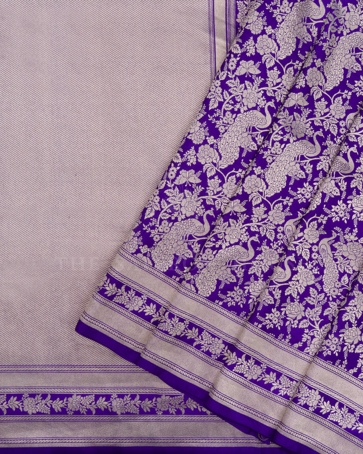 Royal Blue Handwoven Banarasi Silk Saree - TSH2506068