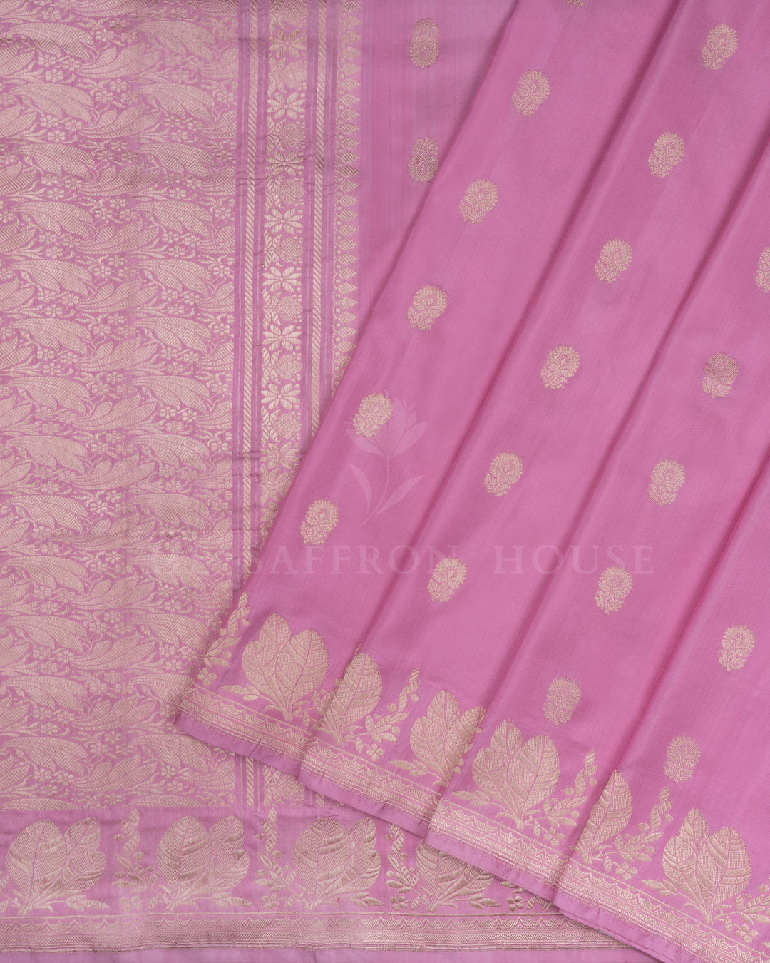 Baby Pink Handwoven Banarasi Silk Saree - TSH846042