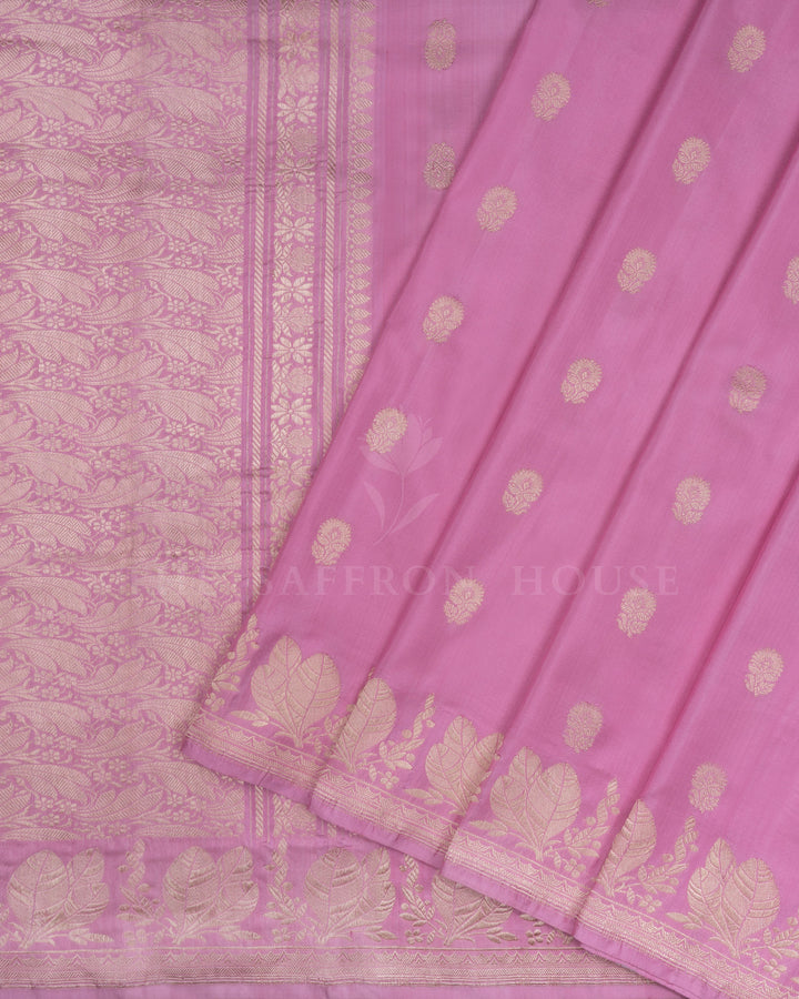 Baby Pink Handwoven Banarasi Silk Saree - TSH846042