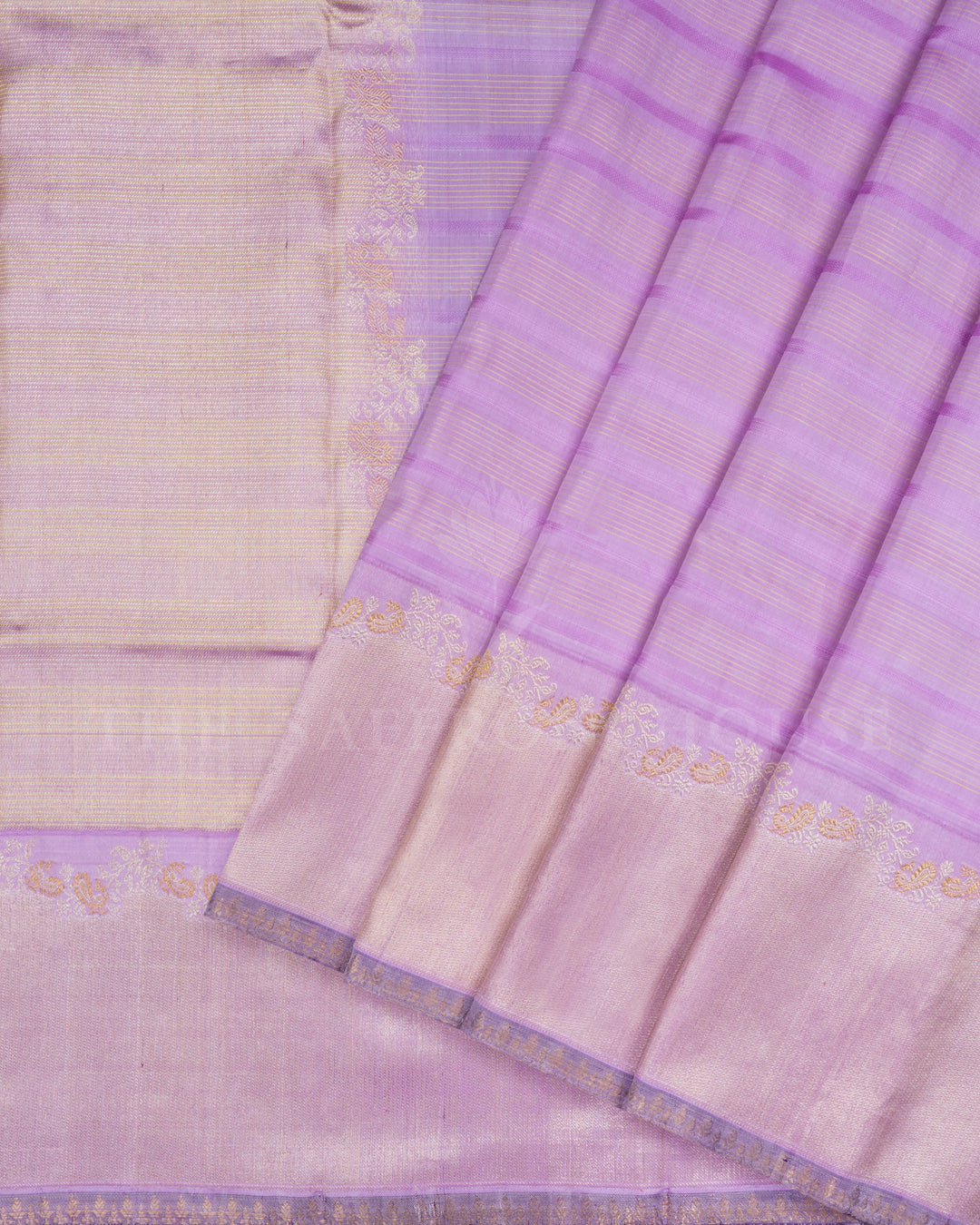 Lilac Handwoven Kanjivaram Silk Saree - TSH250024