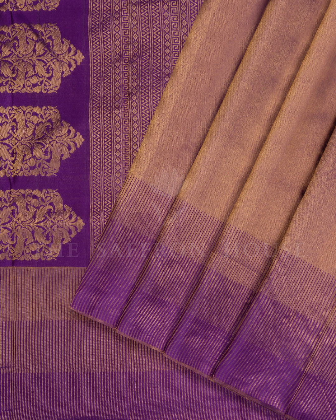 Purple Handwoven Kanjivaram Silk Saree - TSH2506129