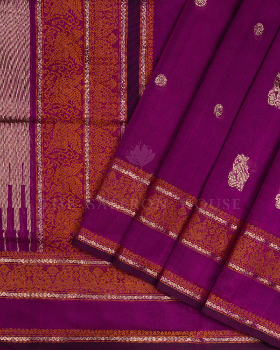 Dark Magenta Cotton Silk Saree - TSH110026