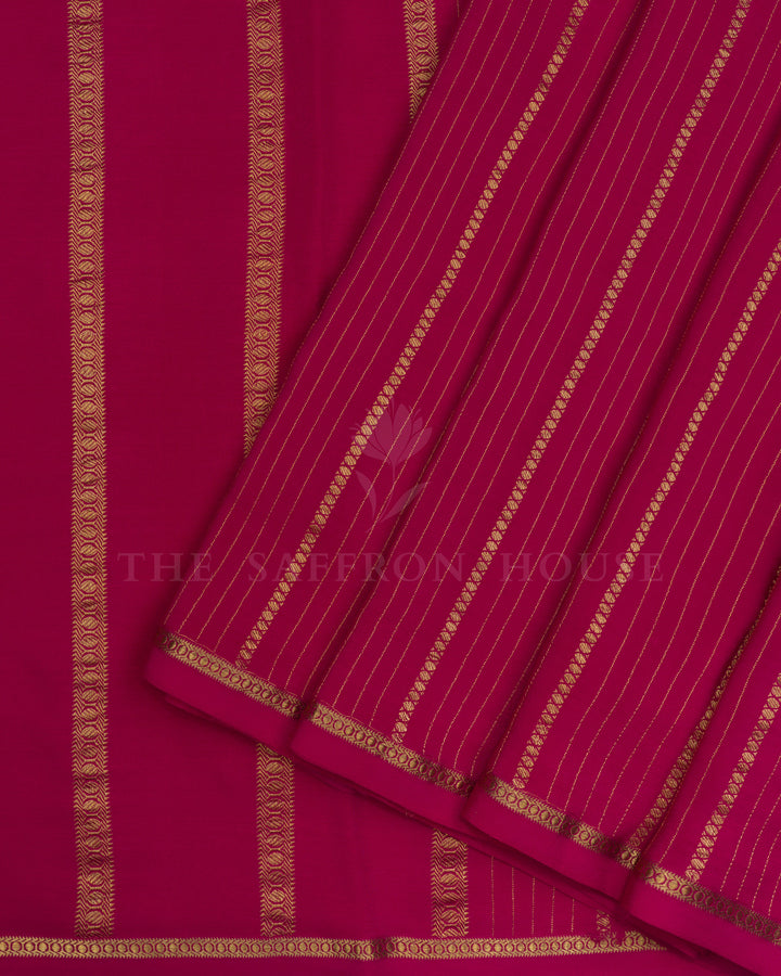 Rani Pink Pure Zari Mysore Silk Saree - TSH2506099