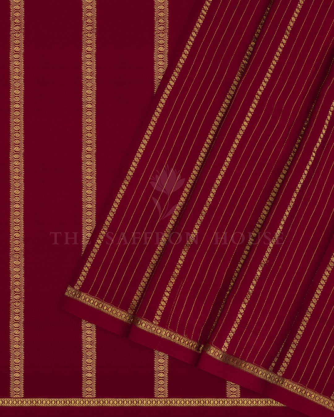 Maroon Pure Zari Mysore Silk Saree - TSH2506098
