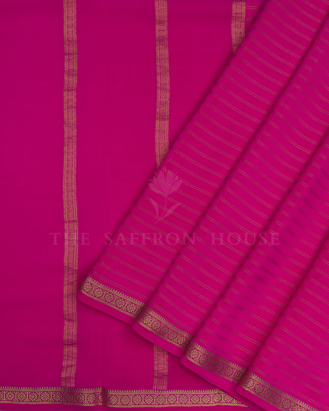 Bright Rani Pink Pure Zari Mysore Silk Saree - TSH2506147
