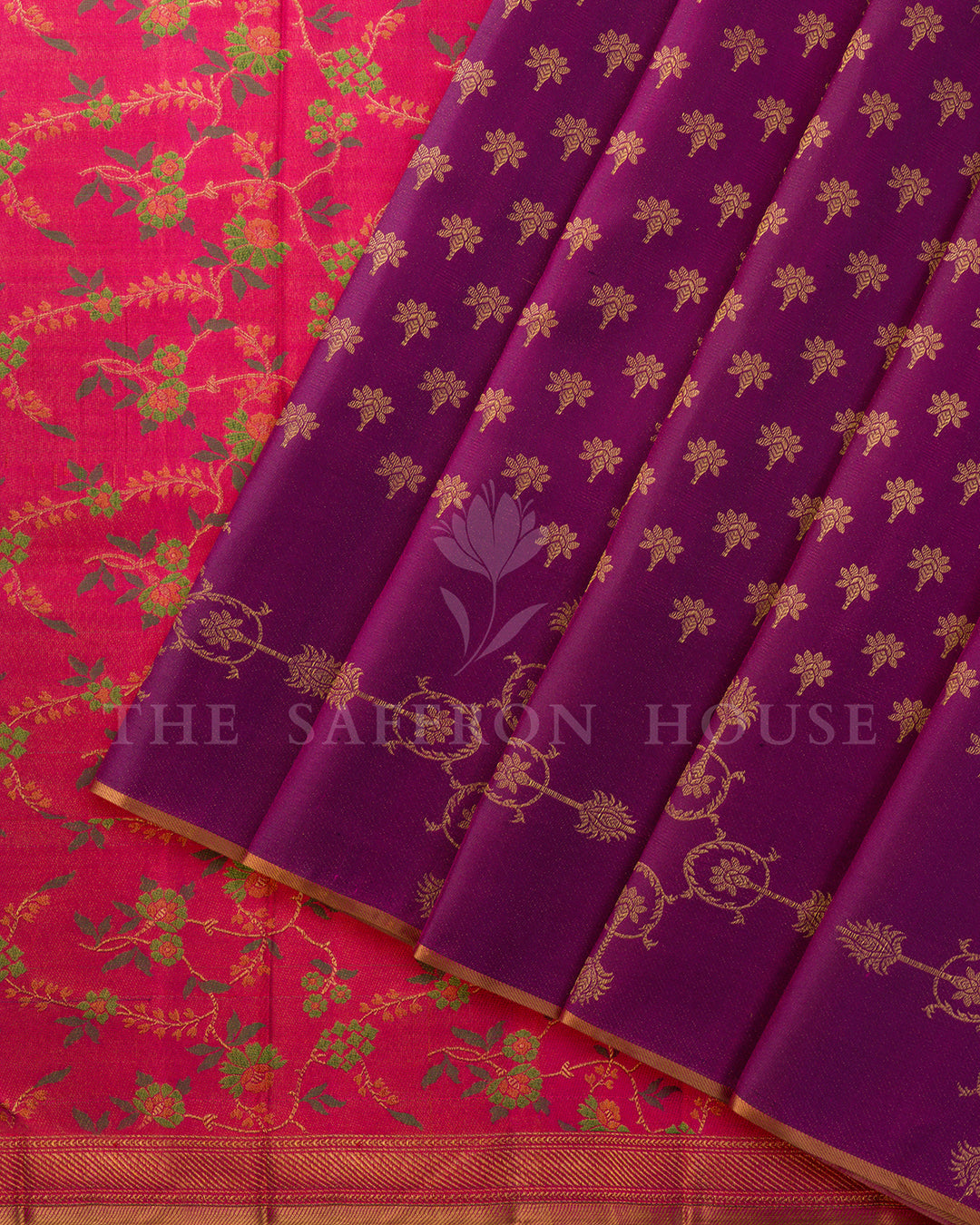 Dual Tone Purple Kanchivaram Silk Saree