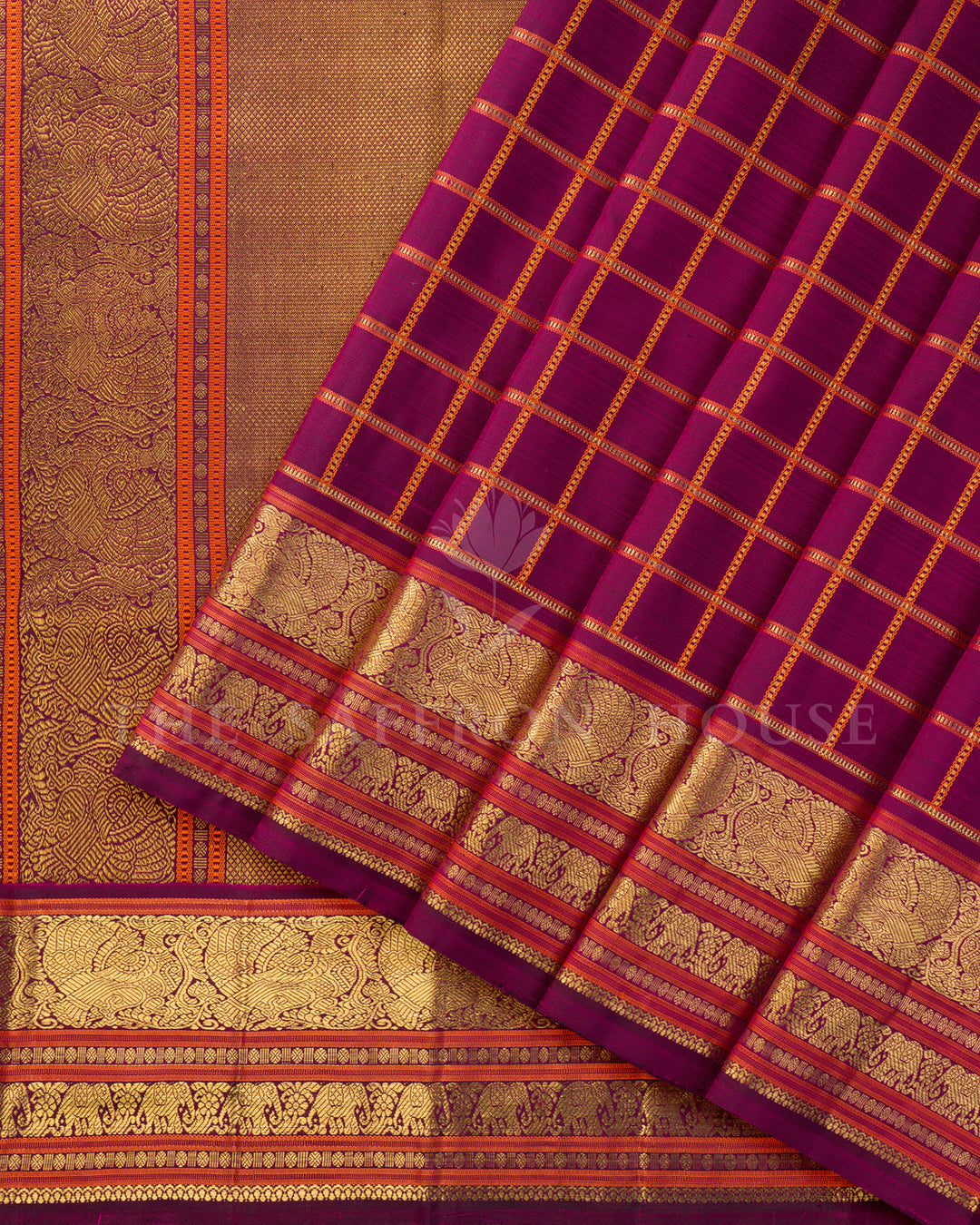 Wine Magenta Kanchivaram Silk Saree