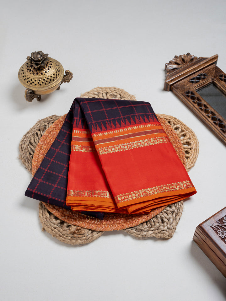 Black & Red Kanchivaram Silk Saree