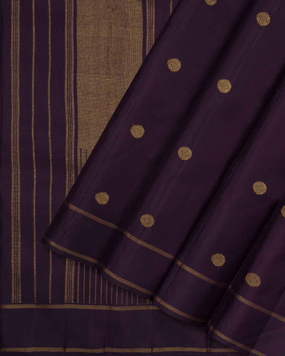 Dark Wine Handwoven Kanjivaram Silk Saree - TSH2506233