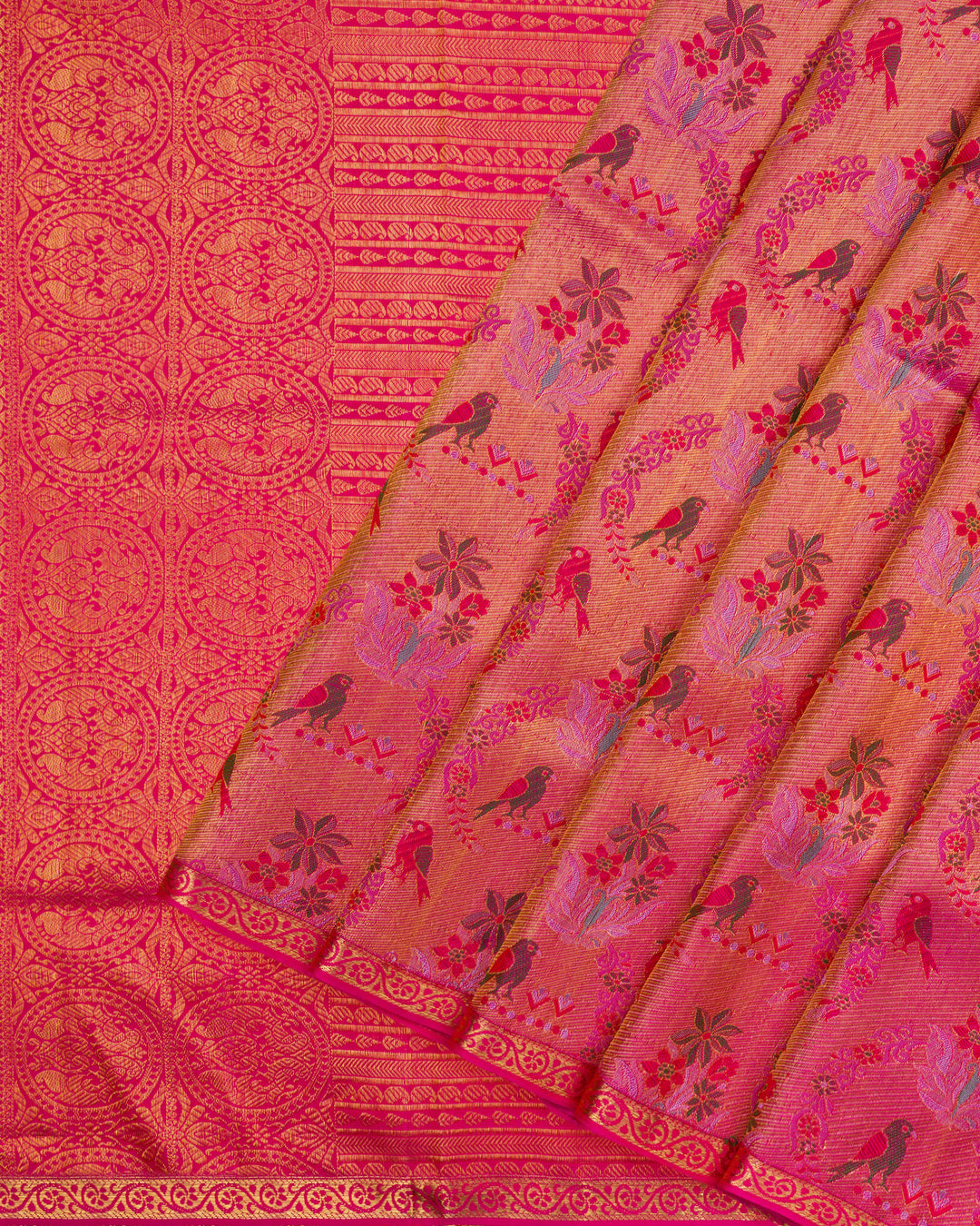 Collector’s Kanchi Jamdhani Weave Saree with Intricate Meenakari