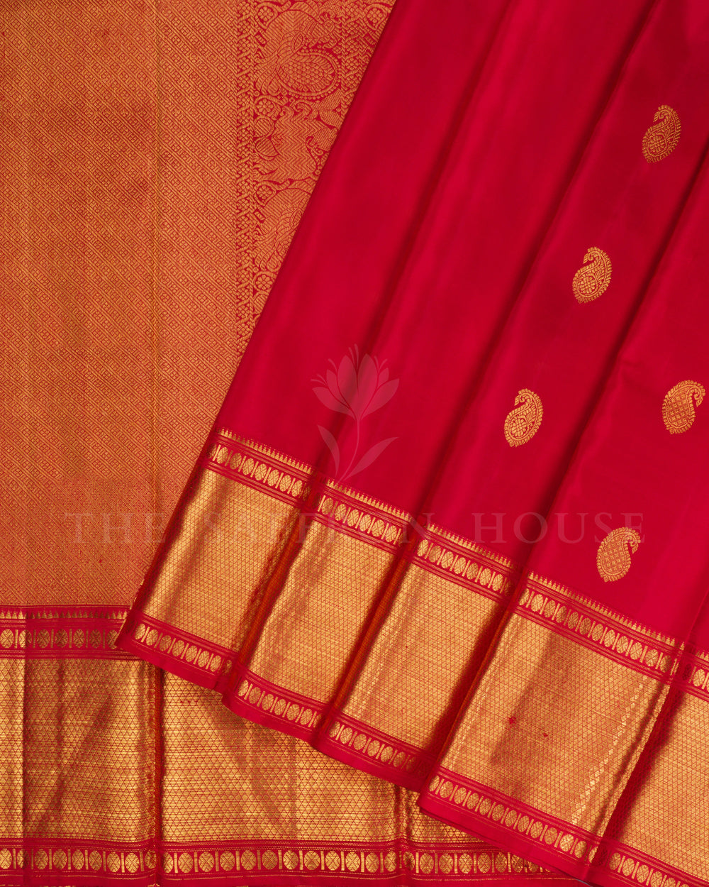 Deep Red Handwoven Kanjivaram Silk Saree - TSH2506043-view2