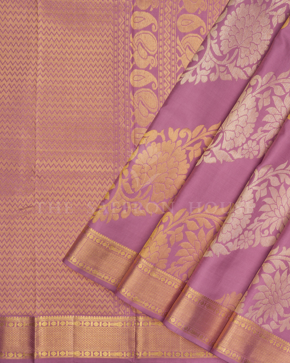 Light Lavender Handwoven Pastel Kanjivaram Silk Saree - TSH2506329
