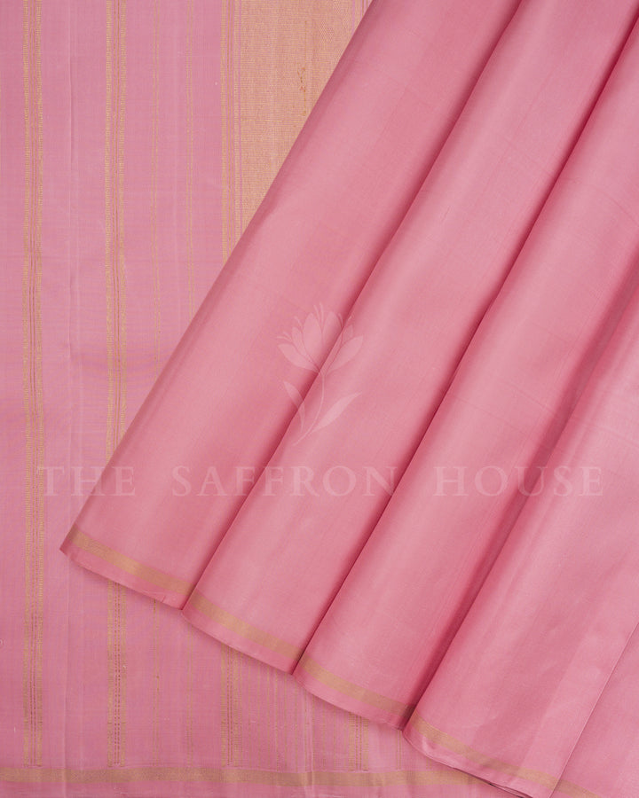 Light Powder Pink Handwoven Kanjivaram Silk Saree - TSH2506236
