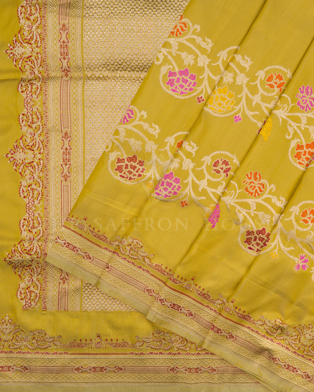 Mustard Yellow Handwoven Banarasi Silk Saree - TSH2506167