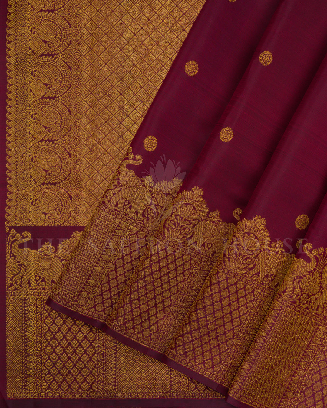 Maroon Handwoven Brocade Kanjivaram Silk Saree - TSH2506218