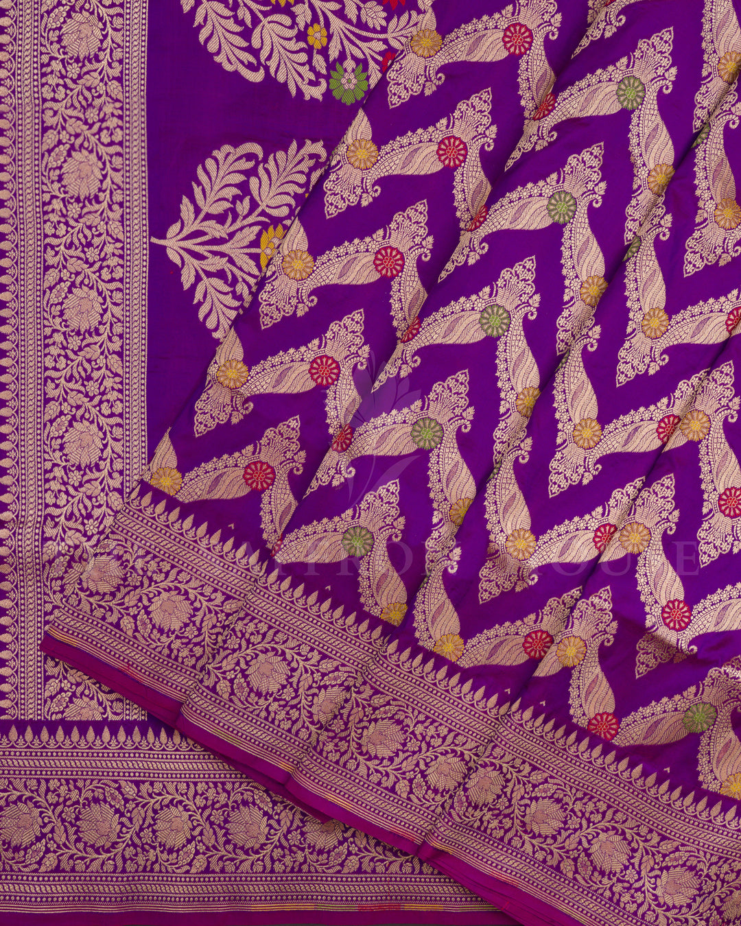 Purple Handwoven Banarasi Silk Saree - TSH2506135