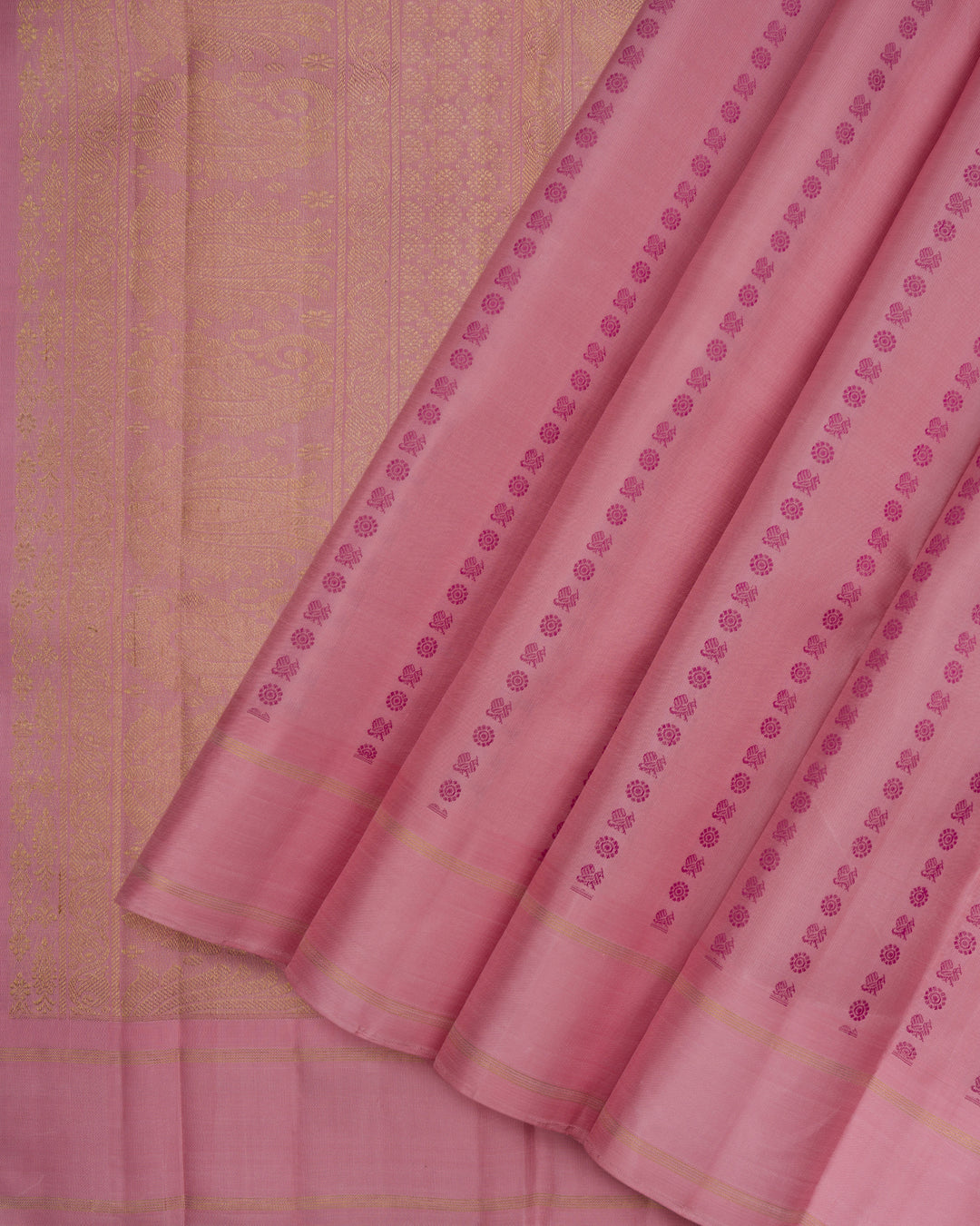 Light Powder Pink Handwoven Kanjivaram Silk Saree - TSH2506235